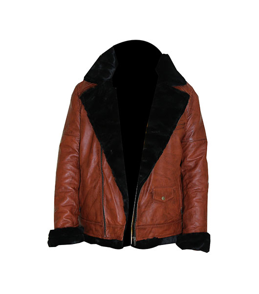 Aviator B3 Warm, Fur Lined Bomber Sheepskin Leather Jacket - Image 5
