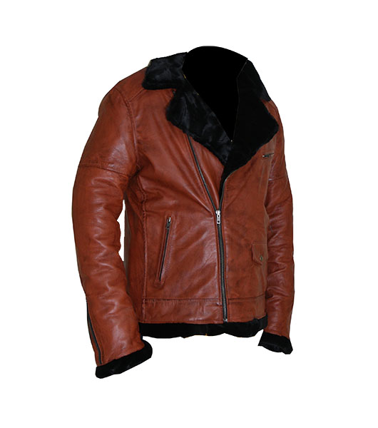 Aviator B3 Warm, Fur Lined Bomber Sheepskin Leather Jacket - Image 4