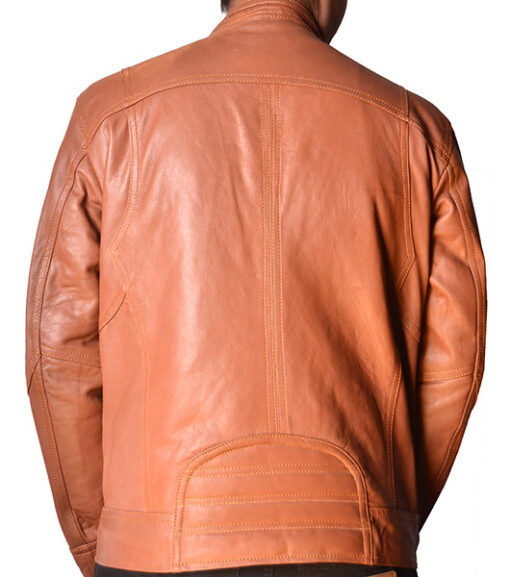 Men's Hardy Tan Leather Slim Fit Jacket