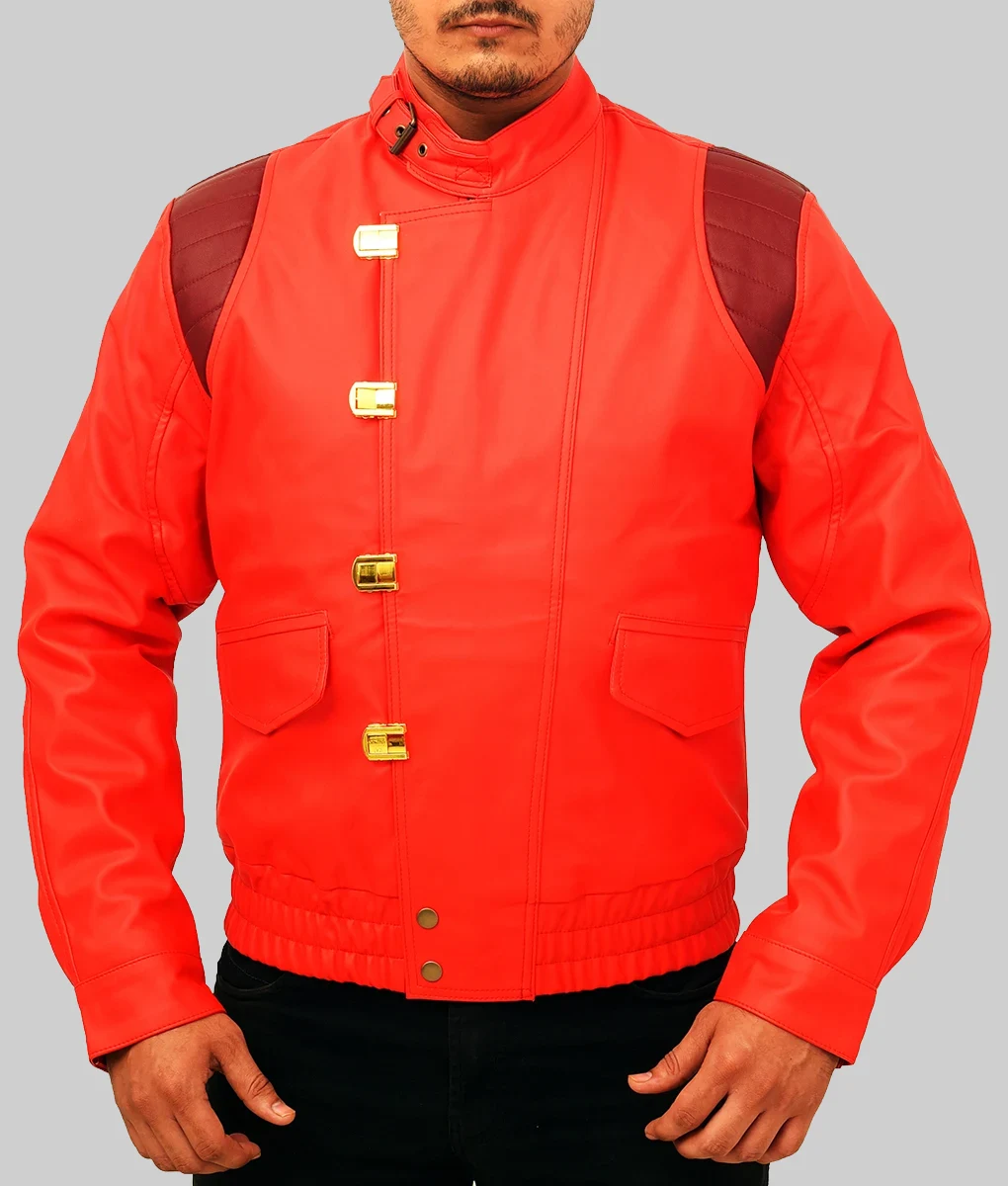 Akira Kaneda Red Leather Jacket - Front