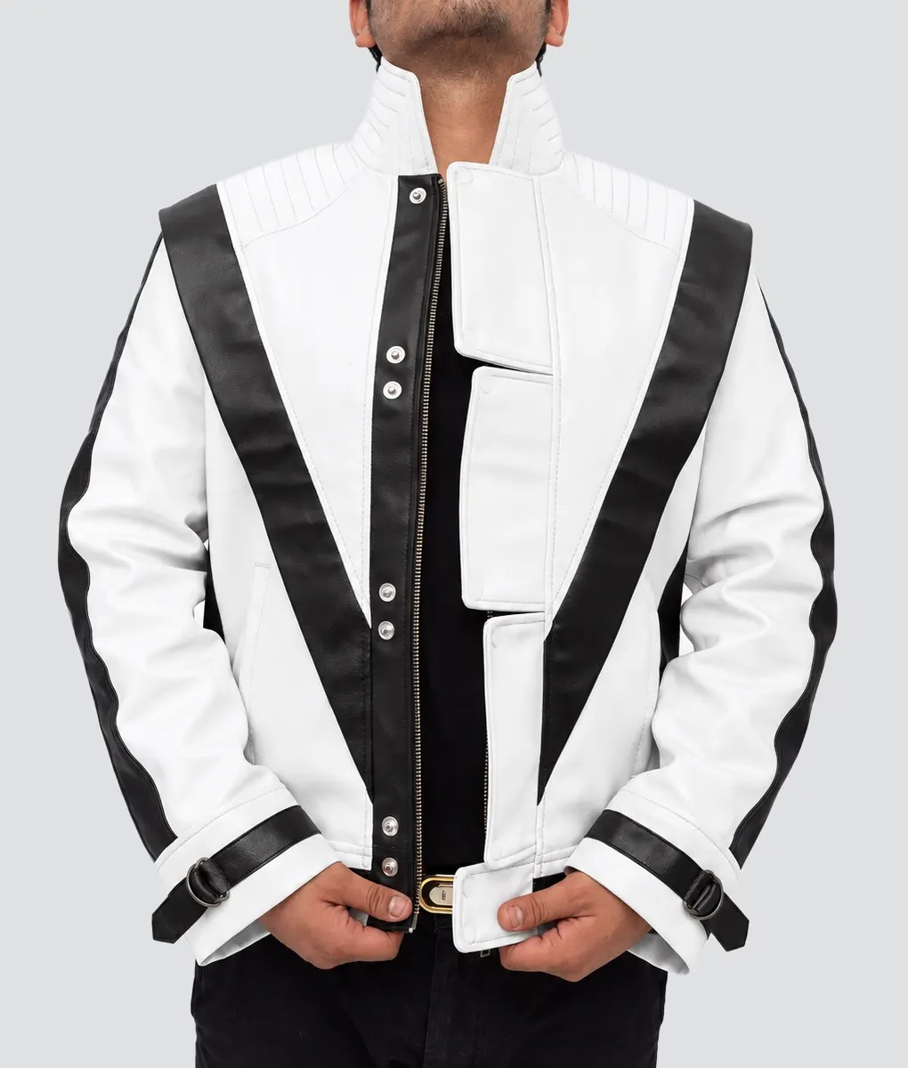 MJ White Thriller Jacket - Front Open