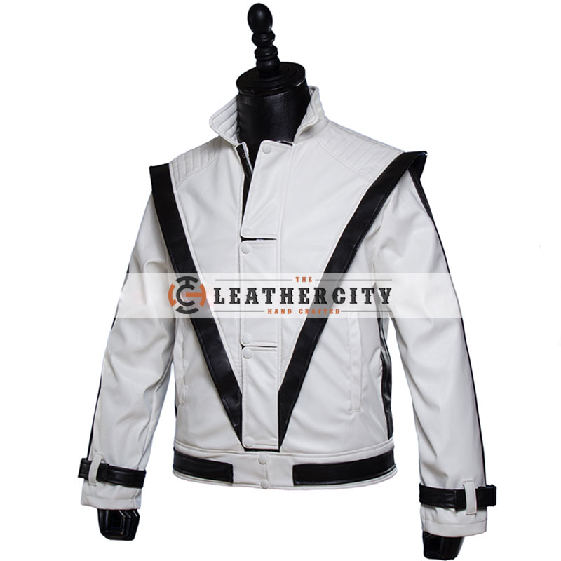 Michael Jackson White Thriller Leather Jacket - TheLeatherCity