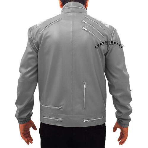 Michael Jackson Beat It Leather Jacket - Gray