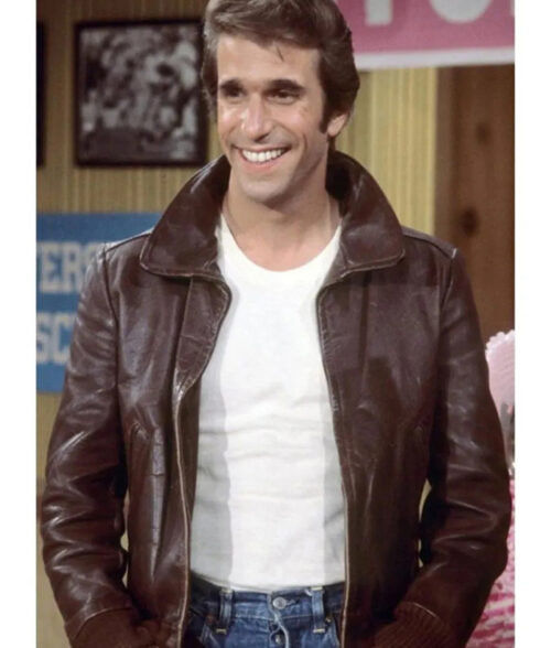 Happy Days Leather Jacket - Fonzie Leather Jacket | Men's Leather Jacket - Front View