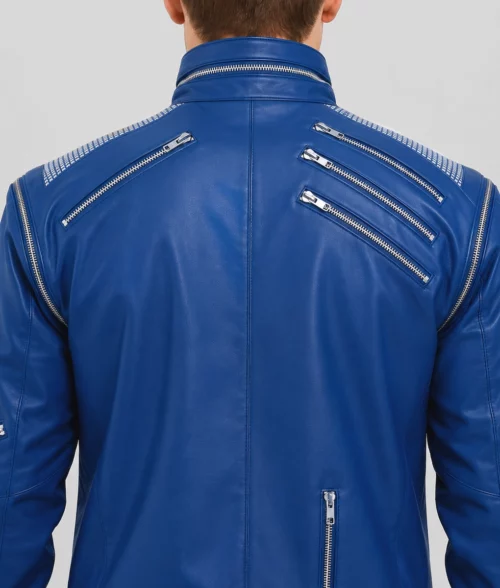 MJ Beat It Jacket in Blue - Back Zoom