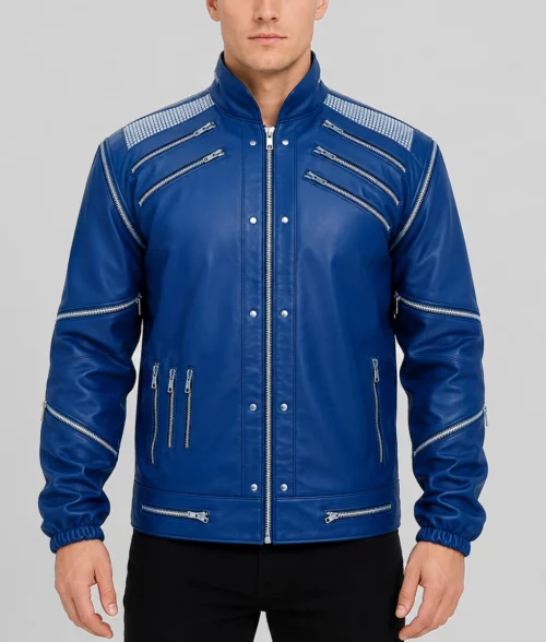 MJ Beat It Jacket in Blue - Front