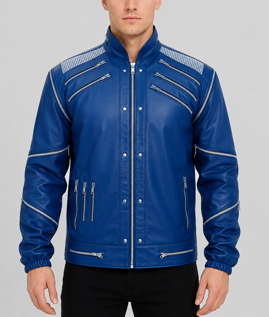 MJ Beat It Jacket in Blue - Front