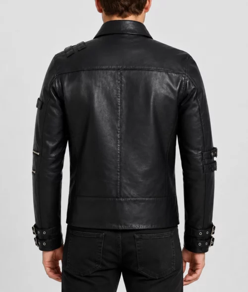MJ Black Leather Bad Jacket - Back