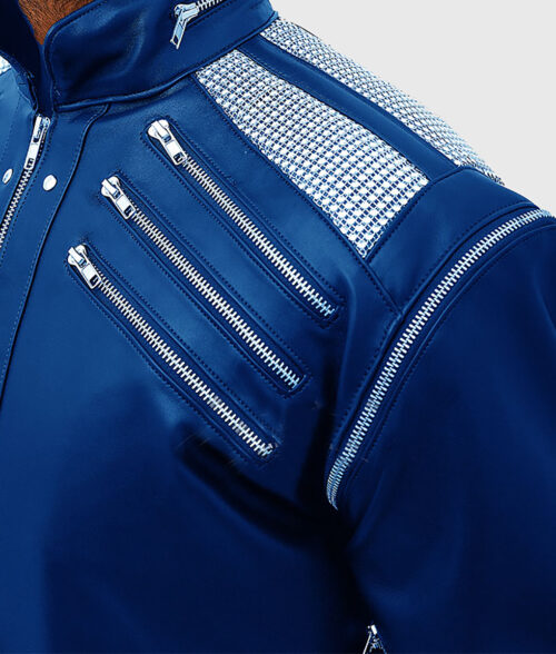 Michael Jackson Beat It Leather Jacket - Blue