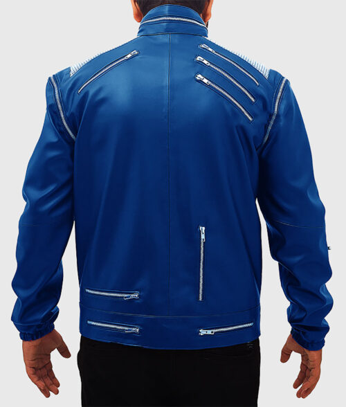 Michael Jackson Beat It Leather Jacket - Blue