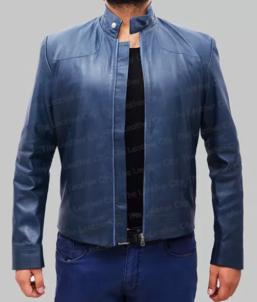 Alternative view of Finn Men's Blue Café Racer Jacket