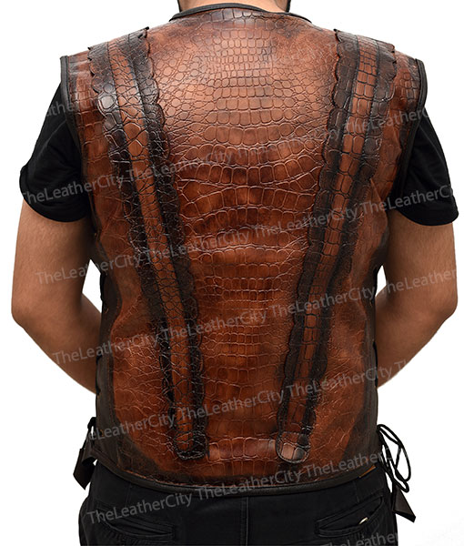 Dundee Crocodile Leather Vest worn by Danny McBride TheLeatherCity