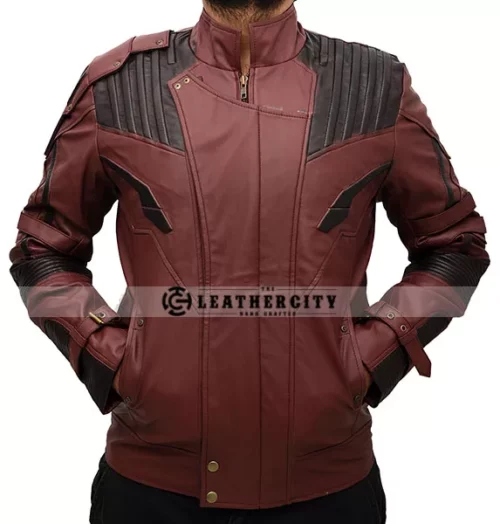 Alternative view of Avengers Infinity War Star Lord Leather Jacket