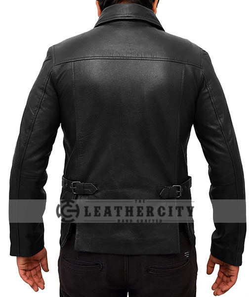 Indiana Jones Harrison Ford Black Leather Jacket - Image 4