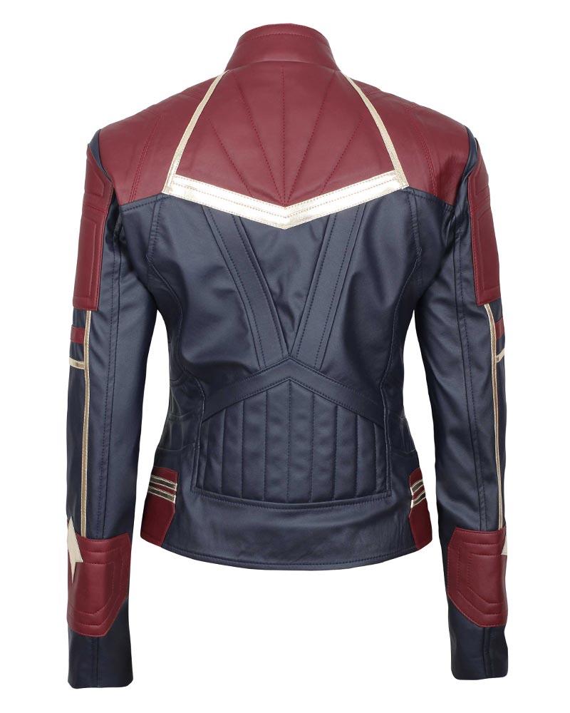 Captain Marvel (Brie Larson) Leather Jacket in Blue and