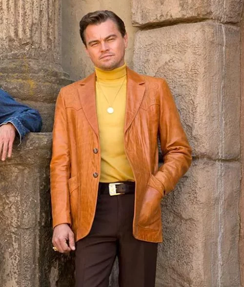 Once Upon A Time In Hollywood Leonardo DiCaprio Leather Blazer