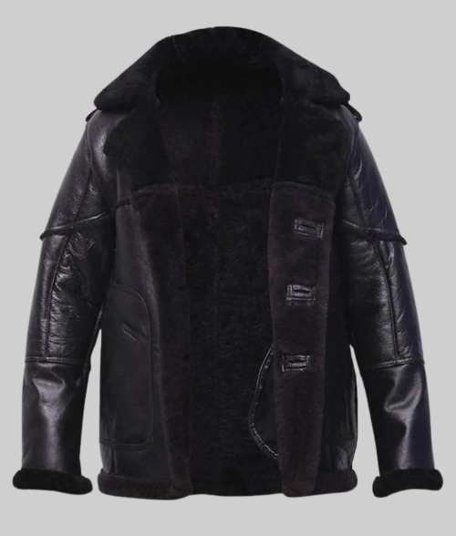 Billy Russo The Punisher 2 Ben Barnes Black Shearling Coat