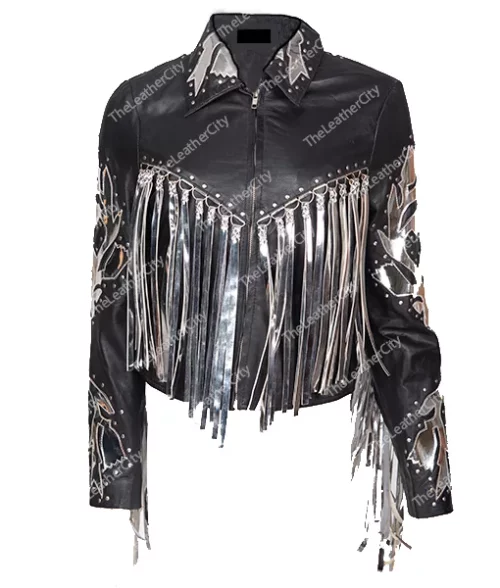 Birds of Prey Harley Quinn Black Fringe Jacket