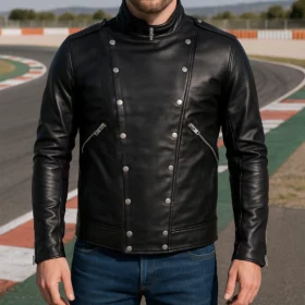 Mad Max English Racer Biker Black Leather Jacket - TheLeatherCity