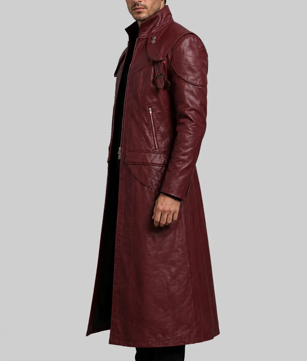 Dante Maroon Coat - Side