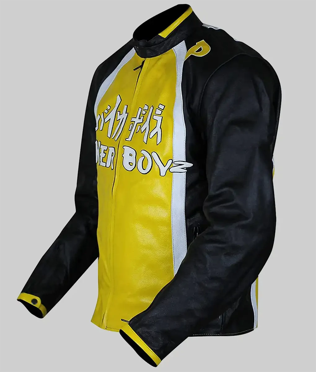 Derek Luke aka Biker Boyz Kid Yellow Biker Leather Jacket-Left