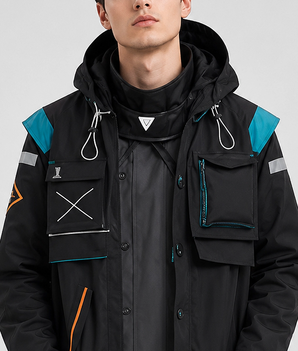 Arknights Rhodes Island Doctor Cosplay Hooded Gamer Coat - Collar