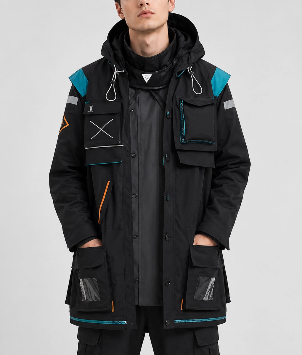 Arknights Rhodes Island Doctor Cosplay Hooded Gamer Coat - Front