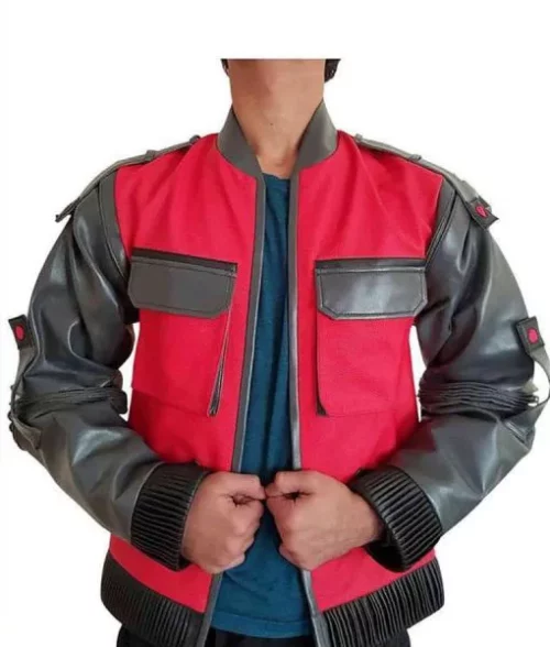 Marty Mcfly Future Jacket - Back to the Future 1955 Jacket | Men's Leather Jacket - Front View