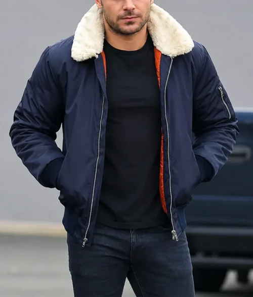 Zac Efron Bomber Jacket - Front View