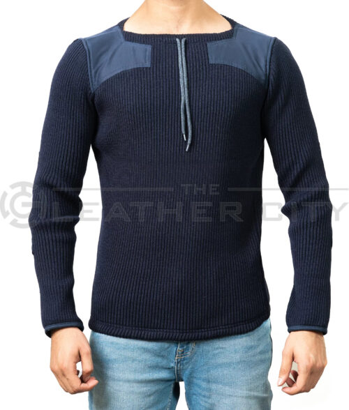 James Bond Sweater no Time to Die - Military Sweater | Men's Ribbed Knit Sweater - Front View