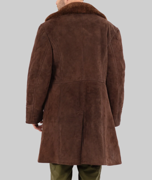 Kent Men's Brown Suede Shawl Collar Coat | The Leather City