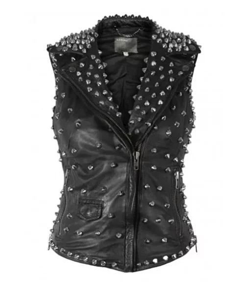 Womens Silver Studded Jacket