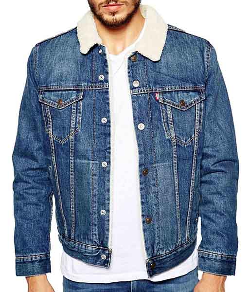 Heritage Denim Shearling Collar Trucker Jacket | TLC