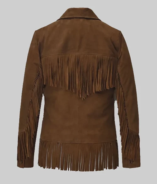 The High Note Maggie (Dakota Johnson) Fringe Western Suede Jacket