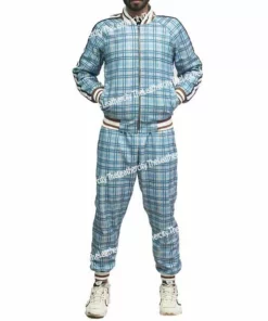 The Gentlemen Coach Tracksuit aka Colin Farrell Plaid Textured Tracksuits