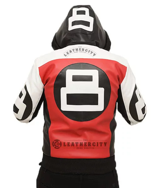 8 Ball Hooded Leather Jacket