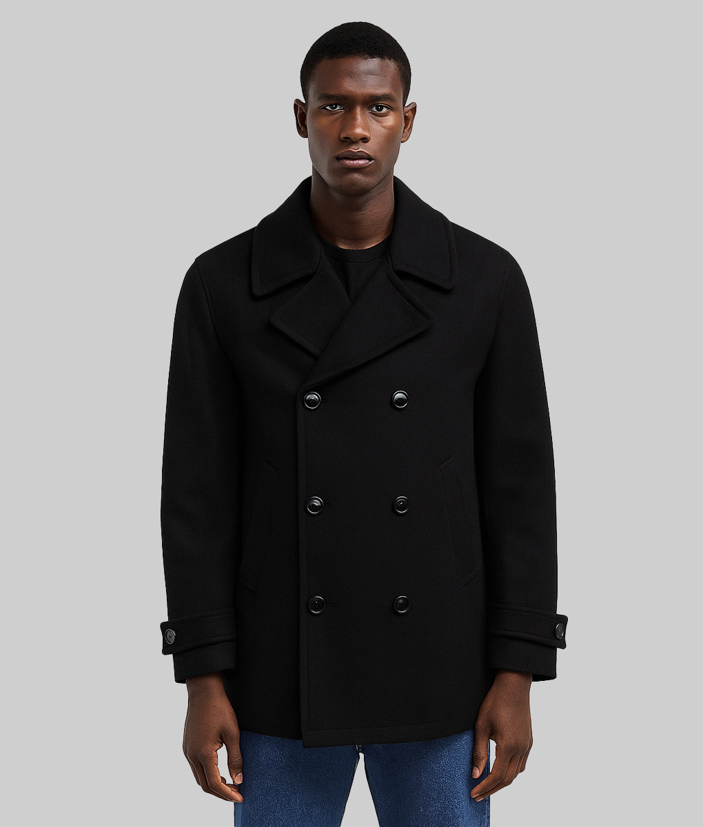 Di Jimmy Perez Peacoat - Doug Shetland Coat | The Leather Ciity