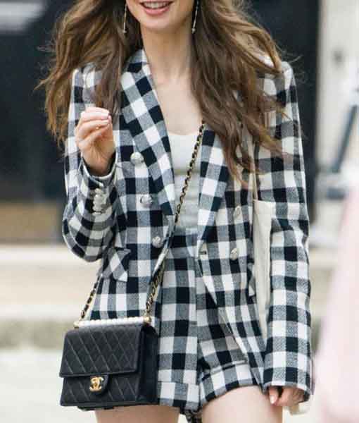 Emily in Paris Emily Cooper Check Blazer