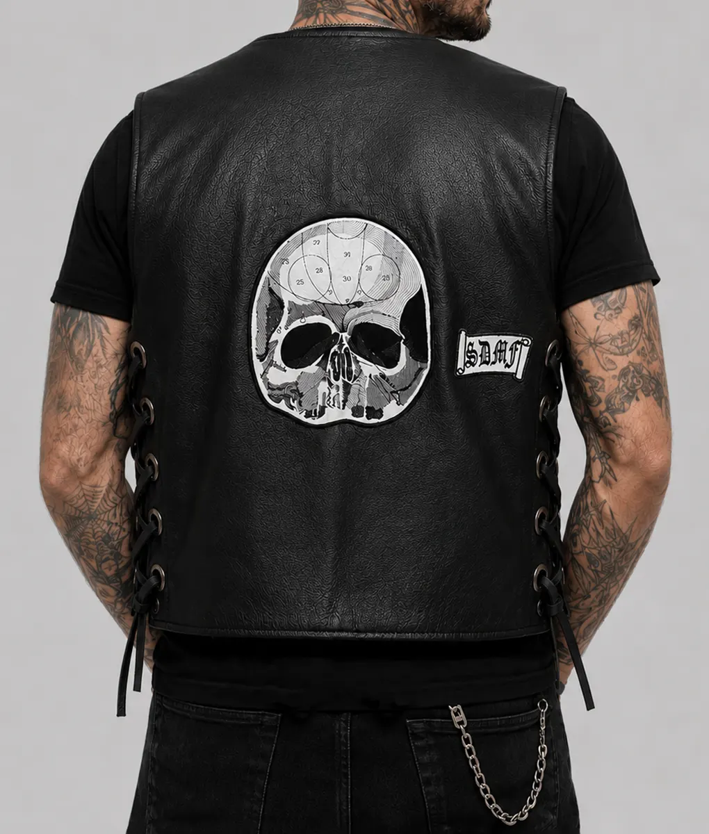 Mens Black Society Vest - Back