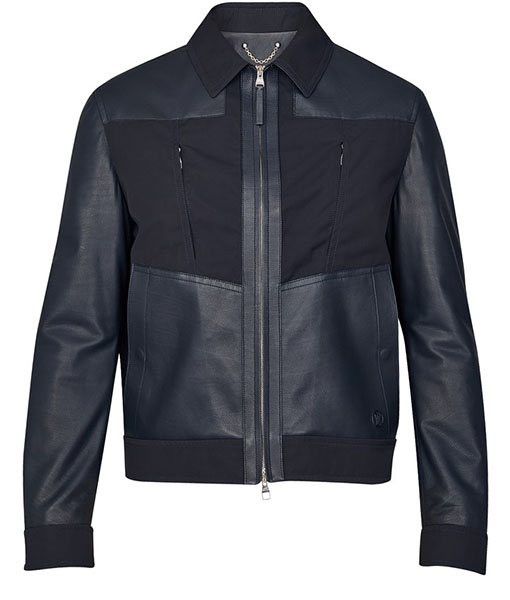 Mixed leather Bomber Jacket