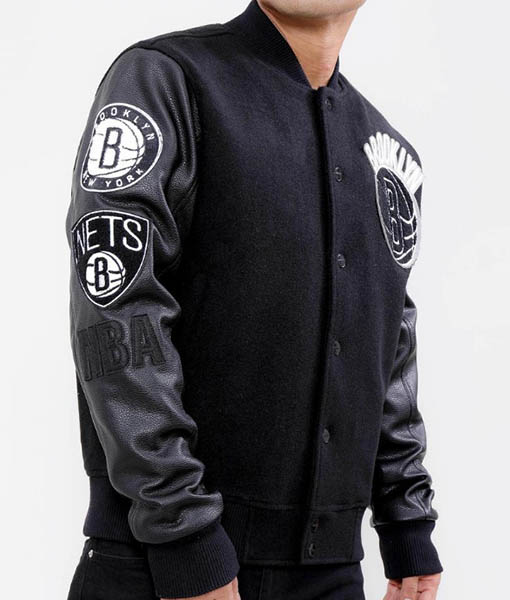 Brooklyn Nets Black Varsity Jacket TLC
