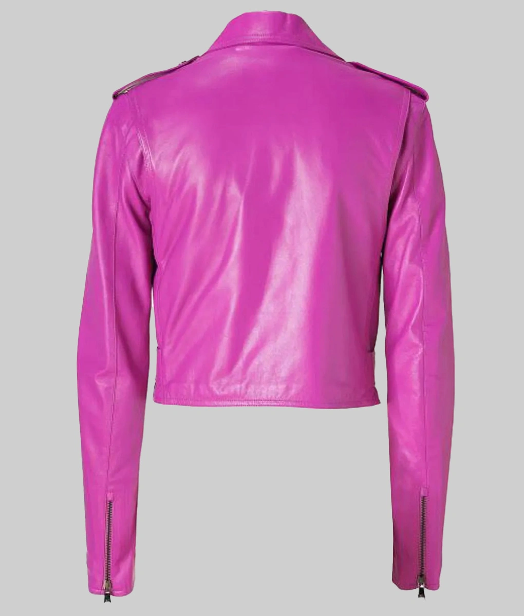 Jessica Alba Pink Leather Jacket