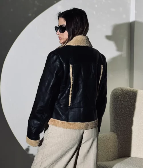 Judith Women's Black Leather Shearling Jacket (2)