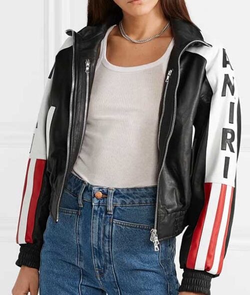 Power Book II Ghost Amiri Flag Leather Jacket