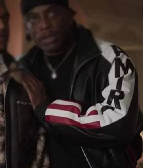 Power Book II Ghost Amiri Flag Leather Jacket