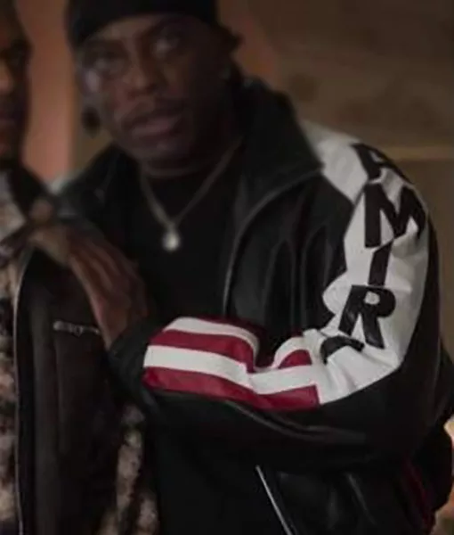 Power Book II Ghost Amiri Flag Leather Jacket