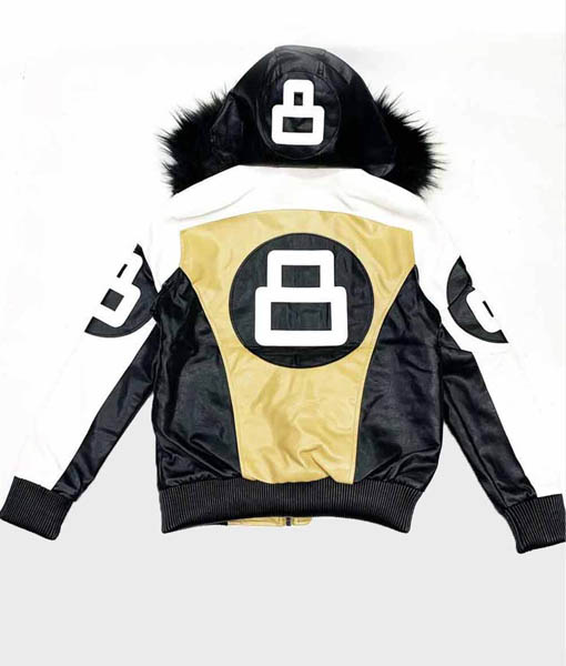 8 Ball David Puddy Golden and Black Leather Jacket | TLC