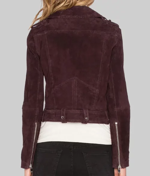 Annika Women's Brown Suede Biker Jacket