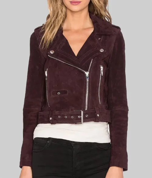 Annika Women's Brown Suede Biker Jacket