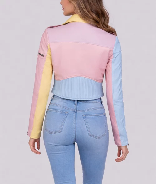 Rainbow Pastel Moto Jacket | Women's Rainbow Pastel Moto Jacket-2